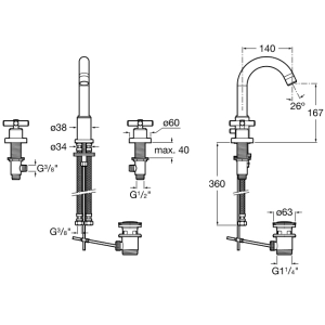 Mezclador Roca Loft 5A4443C00