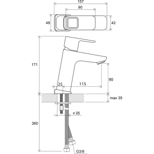 Mezclador Ravak 10° TD 014,00