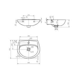 Lavabo Colombo Vektor 50 S16215000