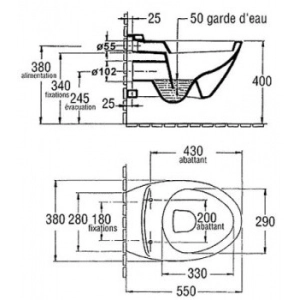 Inodoro Jacob Delafon Presquile E4440-00