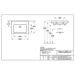 Villeroy & Boch Subway 2.0 7113FC