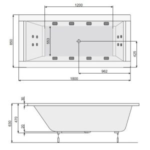 Bañera PoolSpa Windsor 180x85