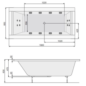 PoolSpa Windsor 180x85