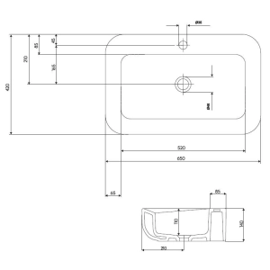 Lavabo Kolo Cocktail 65 L31666