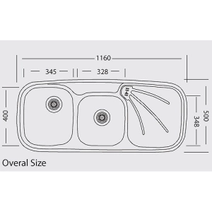 Fregadero Ukinox Wide W 1160 500 18 GW