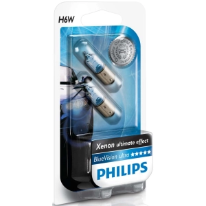 Lámpara coche Philips BlueVision Ultra H6W 2uds