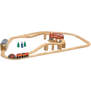 Seguimiento automático/ferrocarril Melissa&Doug Swivel Bridge Train Set