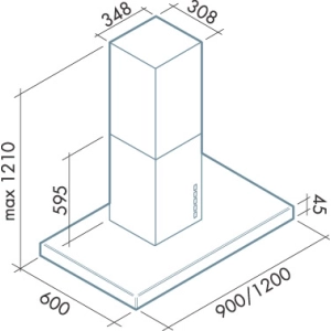 Campana extractora Falmec Lux 120/800 Isola