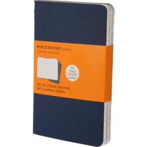 Bloc de notas Moleskine Set of 3 Ruled Cahier Journals Pocket Blue