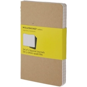 Bloc de notas Moleskine Set of 3 Squared Cahier Journals Pocket Beige