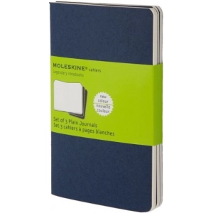 Bloc de notas Moleskine Set of 3 Plain Cahier Journals Pocket Blue