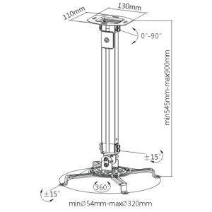 Soporte para proyector Brateck PRB-18M