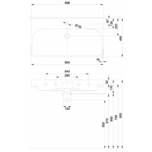 Lavabo Kolo Traffic 90 L91190