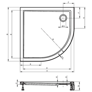 Plato de ducha RIHO Davos 279 80x80