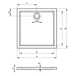 Plato de ducha RIHO Zurich 250 90x90