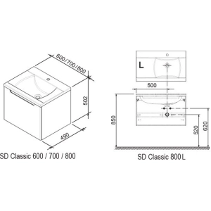 Ravak SD Classic 800 L