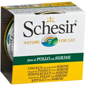 Comida para gatos Schesir Adult Canned Chicken/Surimi 0,085 kg