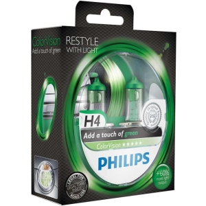 Lámpara de coche Philips ColorVision Green H4 2 uds.