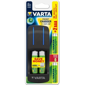 Cargador de batería Varta Pocket Charger + 2xAA 2100 mAh + 2xAAA 800 mAh