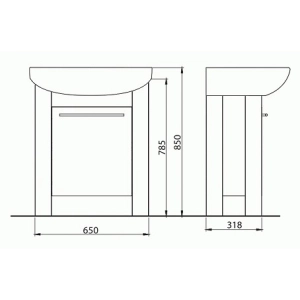 Mueble bajo lavabo Kolo Runa 65