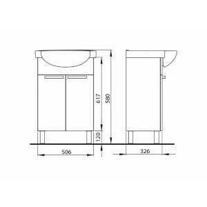 Mueble bajo lavabo Kolo Freja 51