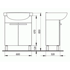 Mueble bajo lavabo Kolo Freja 60