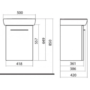 Mueble bajo lavabo Kolo Nova Pro 50