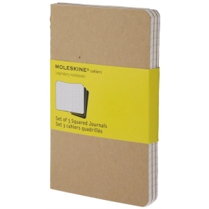 Bloc de notas Moleskine Set of 3 Squared Cahier Journals Large Beige