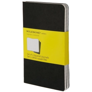 Bloc de notas Moleskine Set of 3 Squared Cahier Journals Large Black