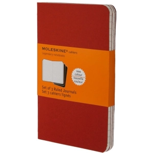 Bloc de notas Moleskine Set of 3 Ruled Cahier Journals Large Red