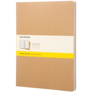 Bloc de notas Moleskine Set of 3 Squared Cahier Journals XXL Beige