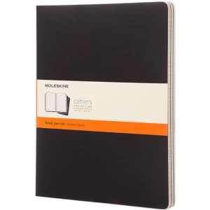 Bloc de notas Moleskine Set of 3 Ruled Cahier Journals XXL Black