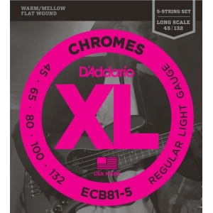 Cuerdas DAddario XL Chromes Bass Flat Wound 5-String 45-132