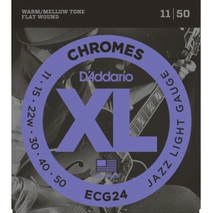 Cadenas DAddario XL Chromes Flat Wound Jazz 11-50